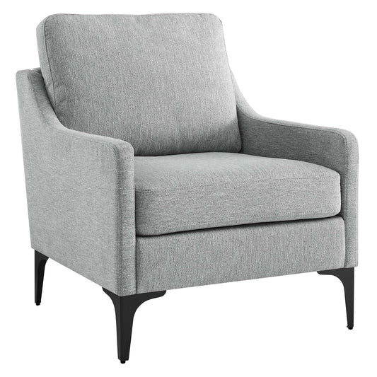 Corland Upholstered Fabric Armchair Light Gray EEI-6023-LGR