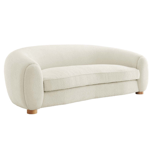 Abundant Boucle Upholstered Fabric Sofa Ivory EEI-6024-IVO