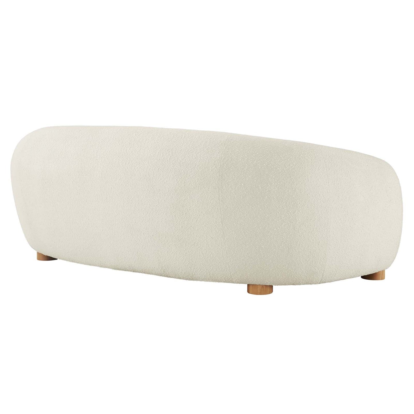 Abundant Boucle Upholstered Fabric Sofa Ivory EEI-6024-IVO