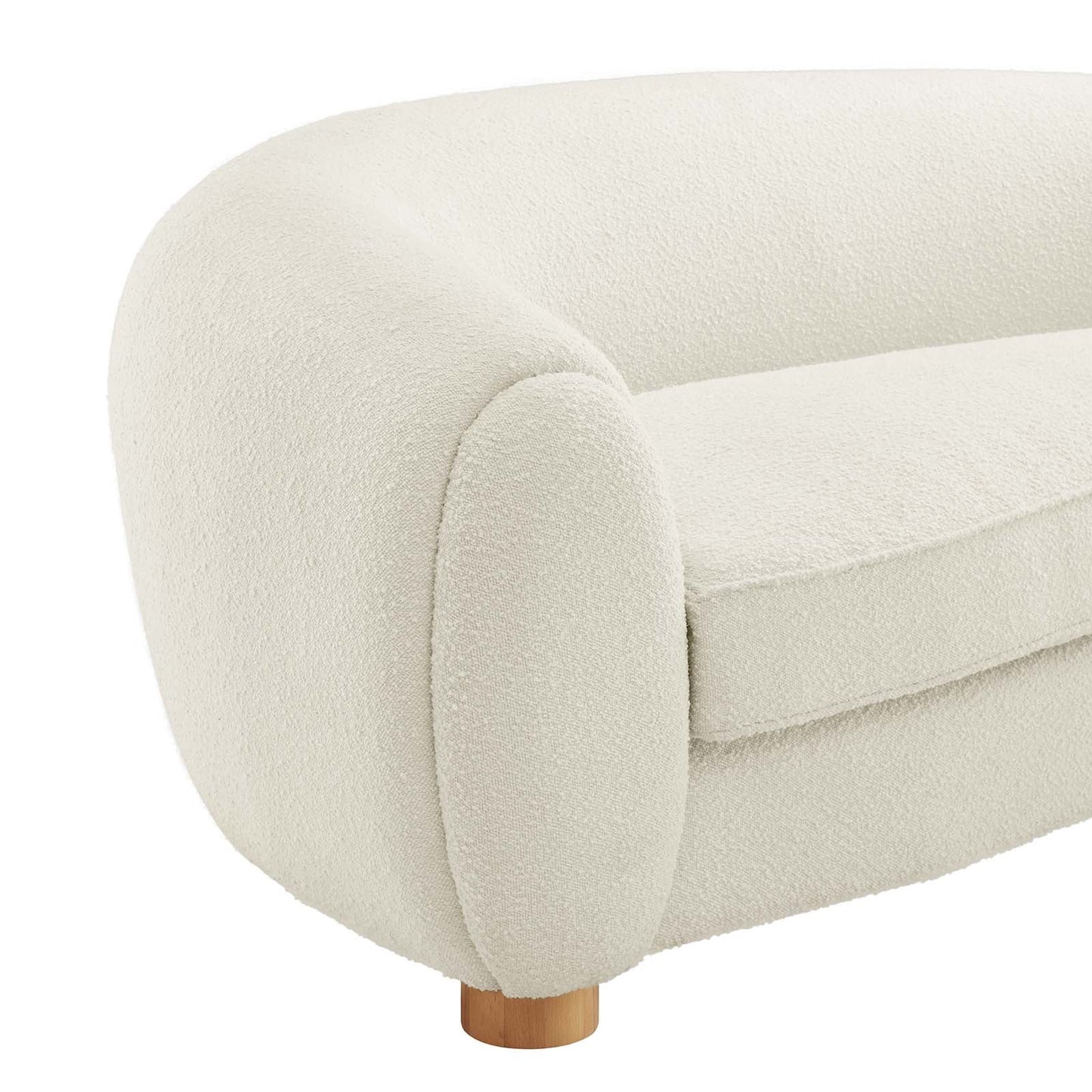 Abundant Boucle Upholstered Fabric Sofa Ivory EEI-6024-IVO