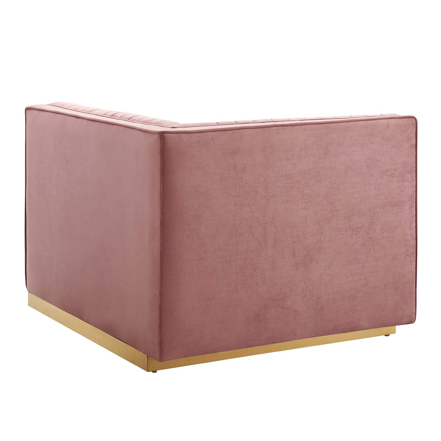 Sanguine Channel Tufted Performance Velvet Modular Sectional Sofa Left-Arm Chair Dusty Rose EEI-6031-DUS