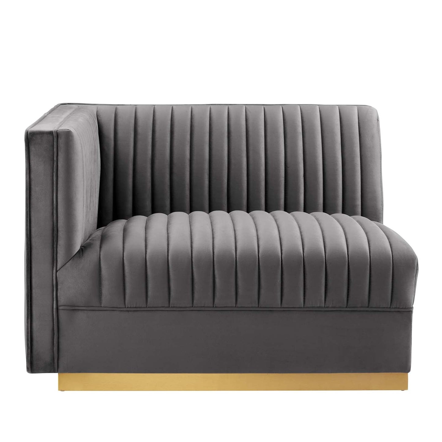 Sanguine Channel Tufted Performance Velvet Modular Sectional Sofa Left-Arm Chair Gray EEI-6031-GRY