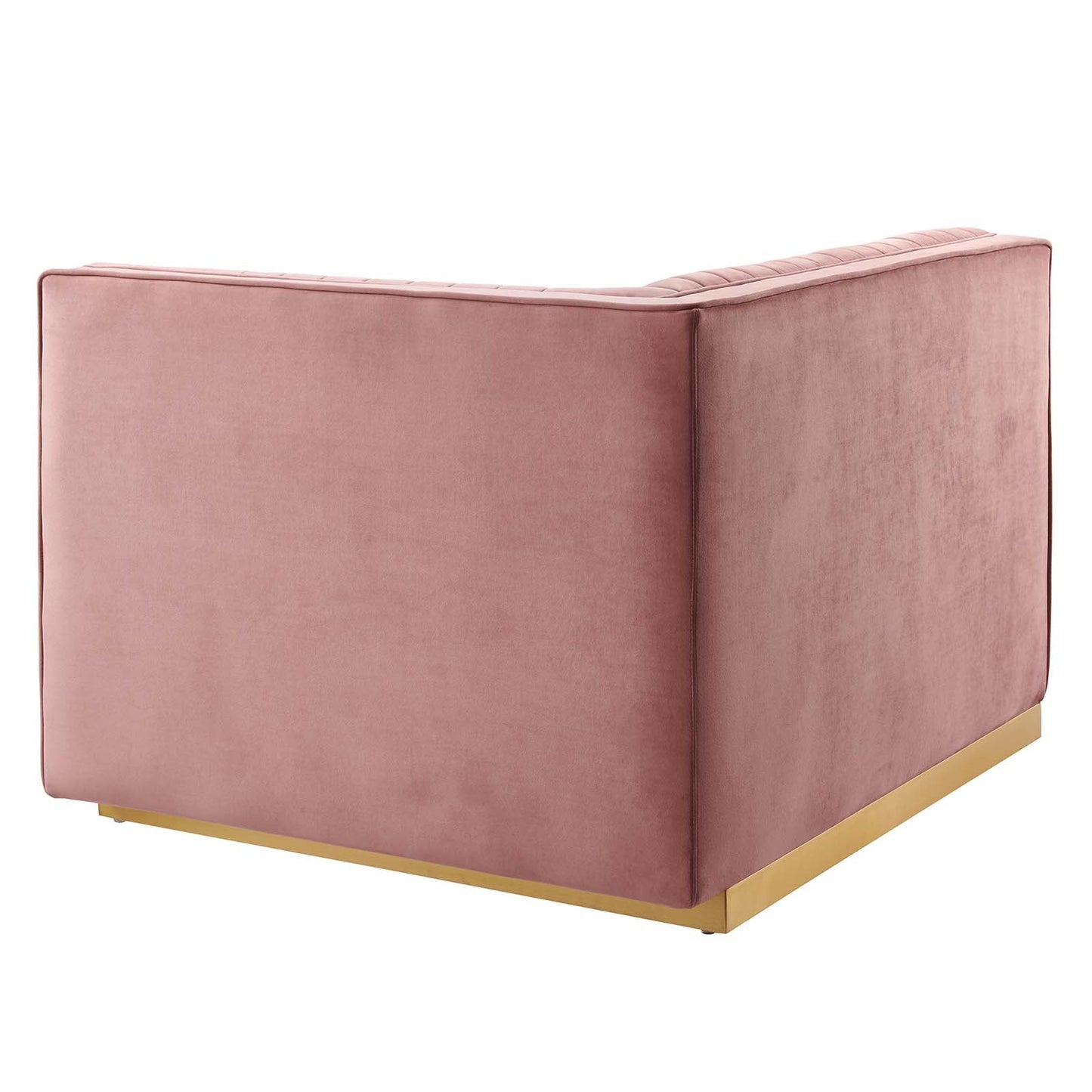 Sanguine Channel Tufted Performance Velvet Modular Sectional Sofa Right-Arm Chair Dusty Rose EEI-6032-DUS