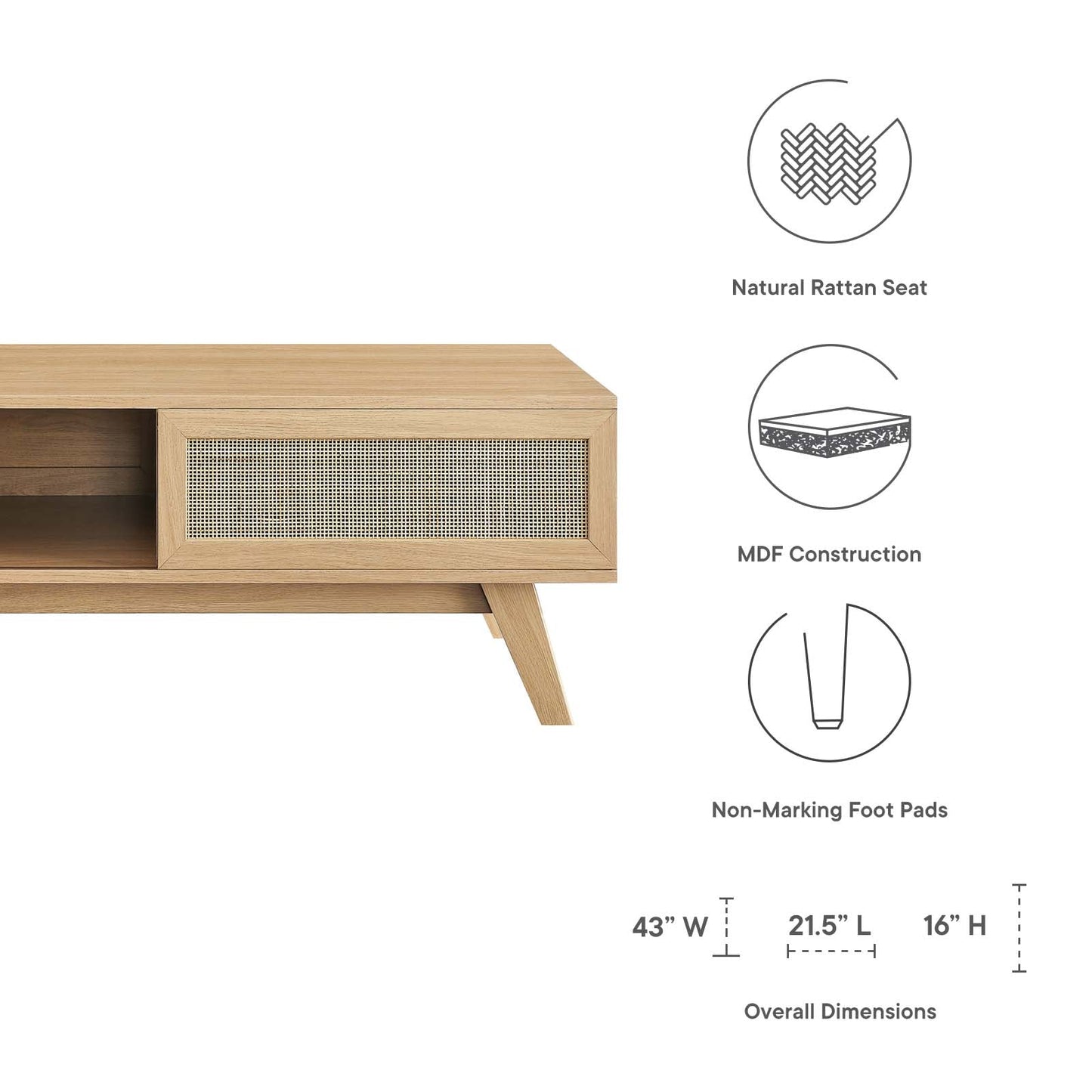 Soma Coffee Table Oak EEI-6041-OAK