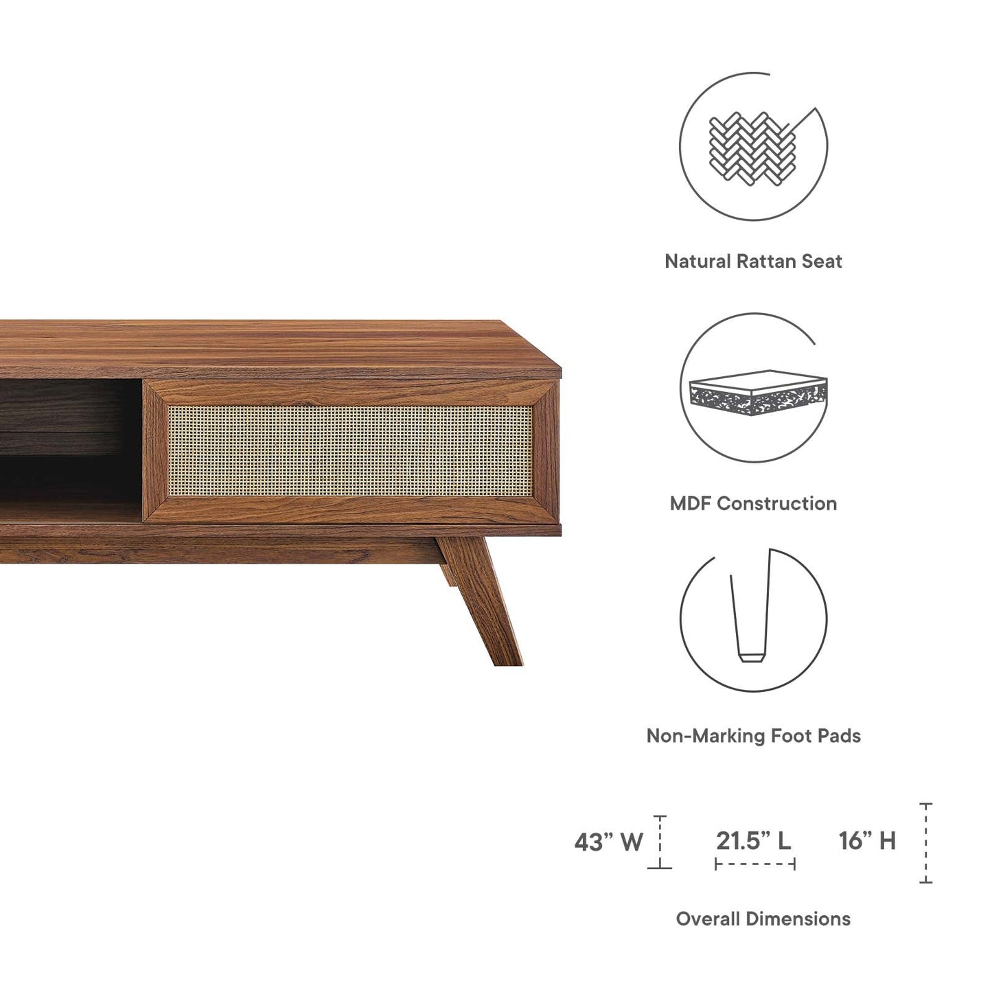 Soma Coffee Table Walnut EEI-6041-WAL