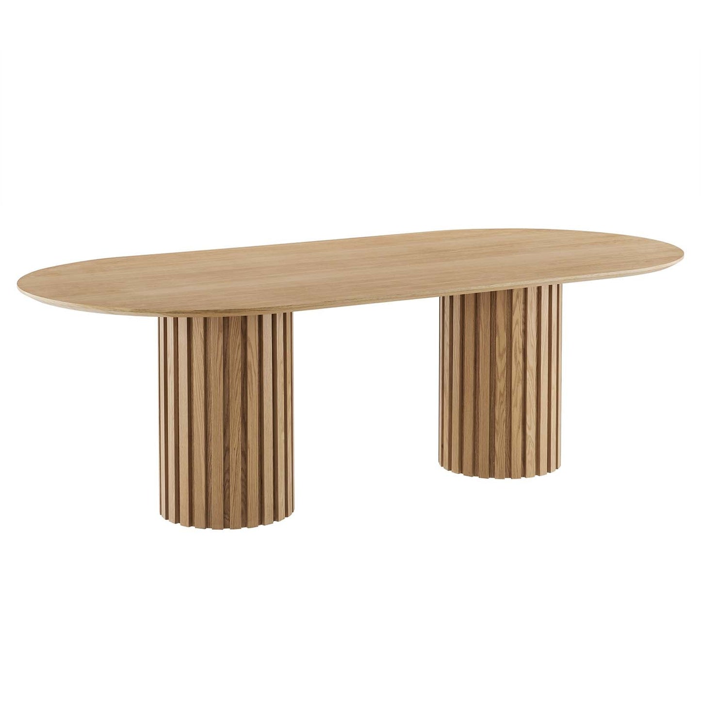 Senja 95" Oval Dining Table Oak EEI-6065-OAK-SET