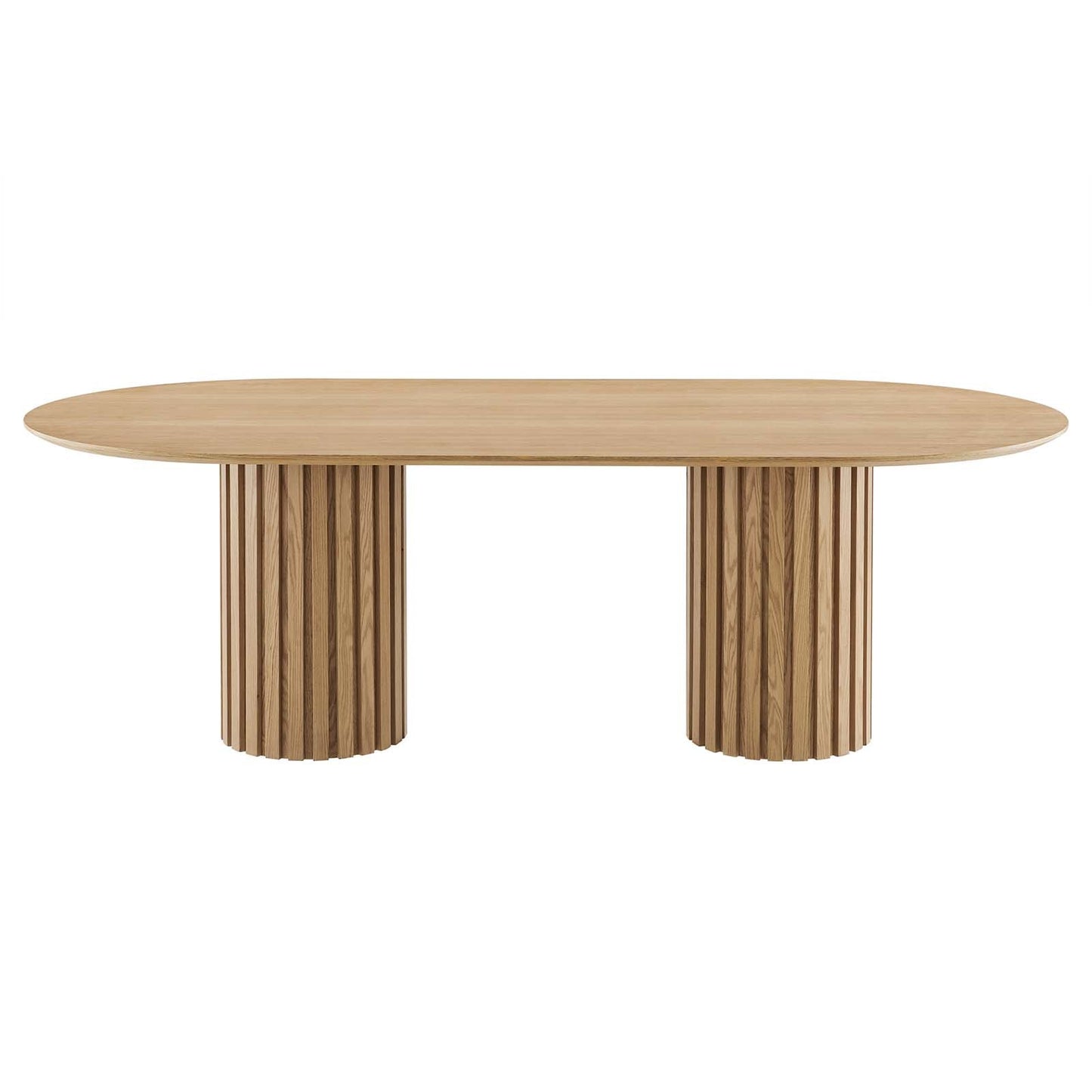 Senja 95" Oval Dining Table Oak EEI-6065-OAK-SET