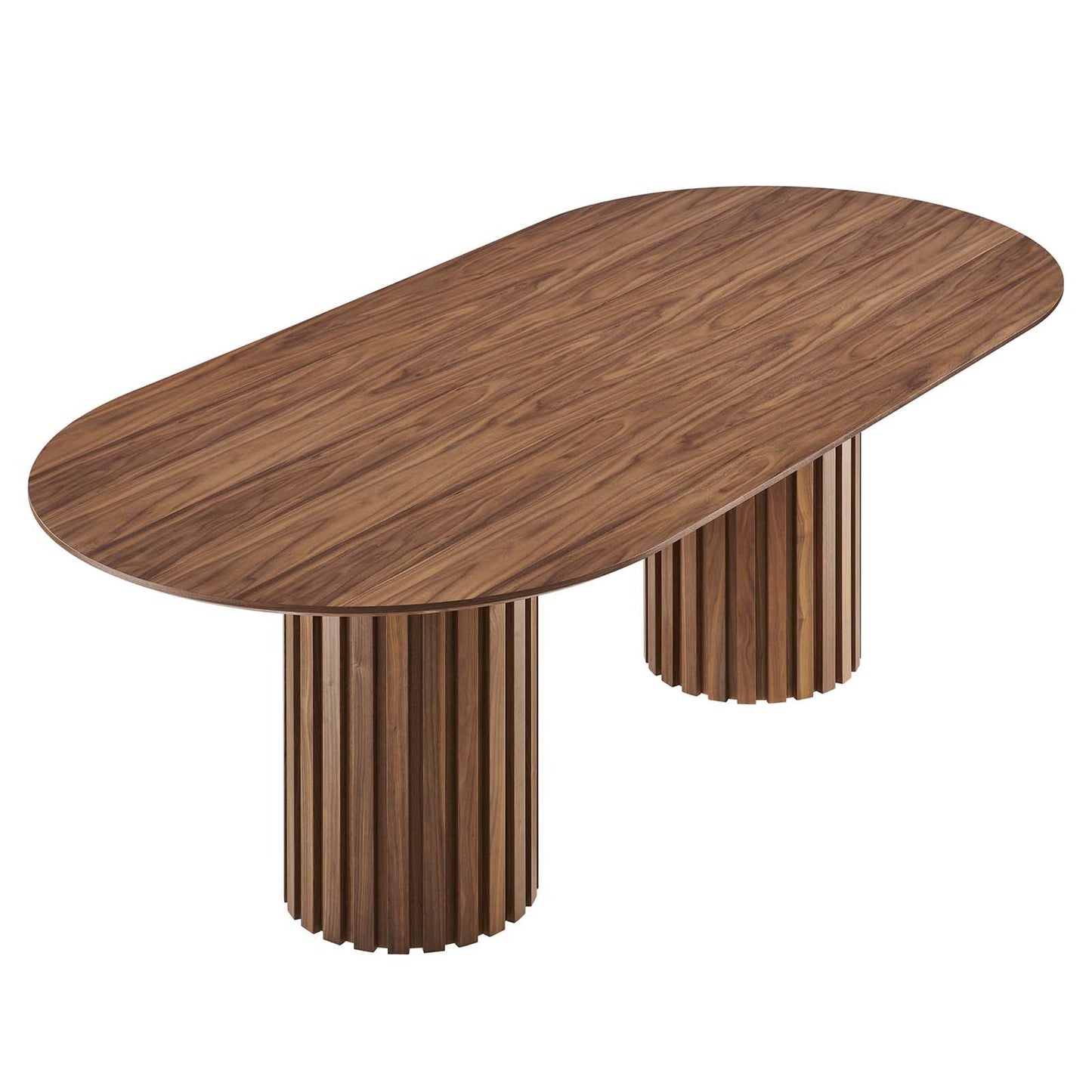 Senja 95" Oval Dining Table Walnut EEI-6065-WAL-SET