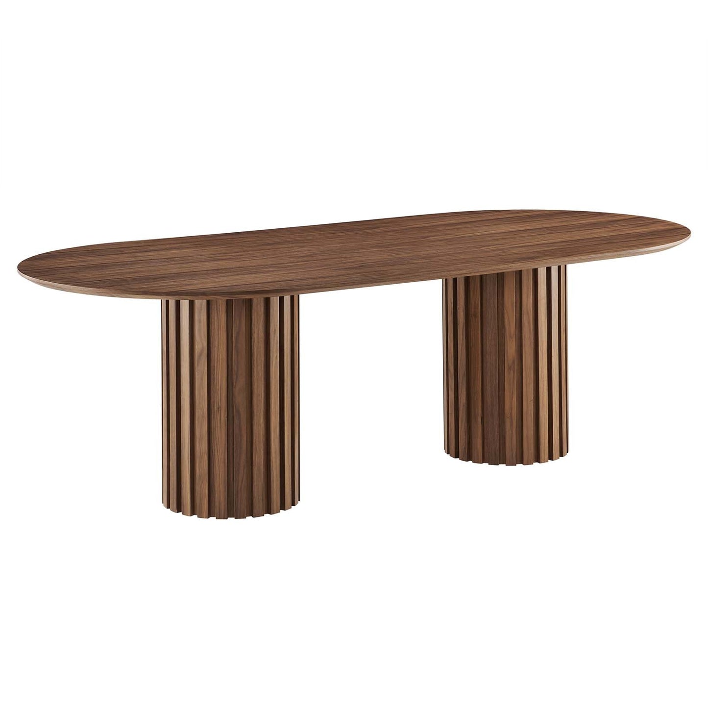 Senja 95" Oval Dining Table Walnut EEI-6065-WAL-SET