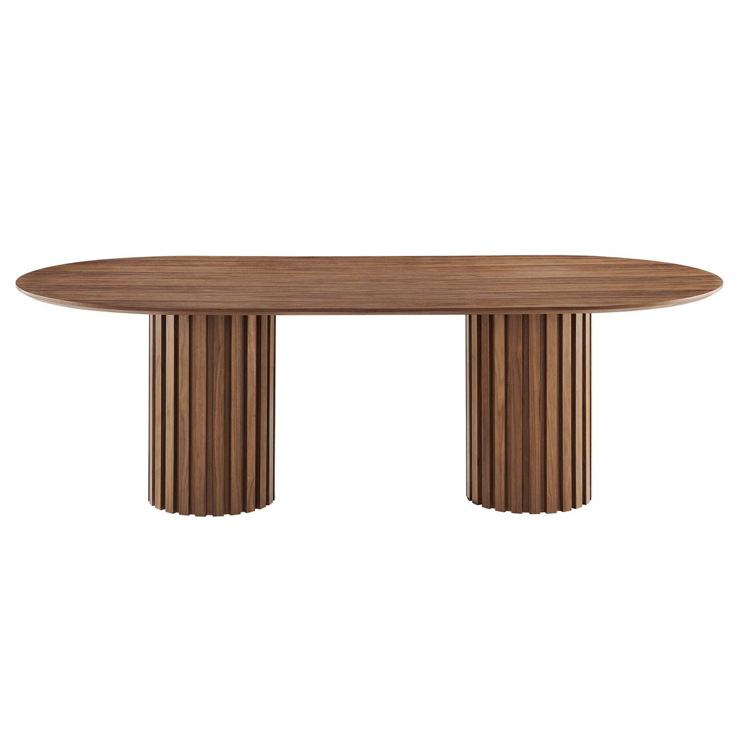 Senja 95" Oval Dining Table Walnut EEI-6065-WAL-SET