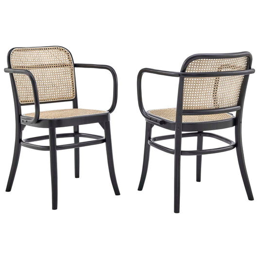 Winona Wood Dining Chair Set of 2 Black EEI-6076-BLK