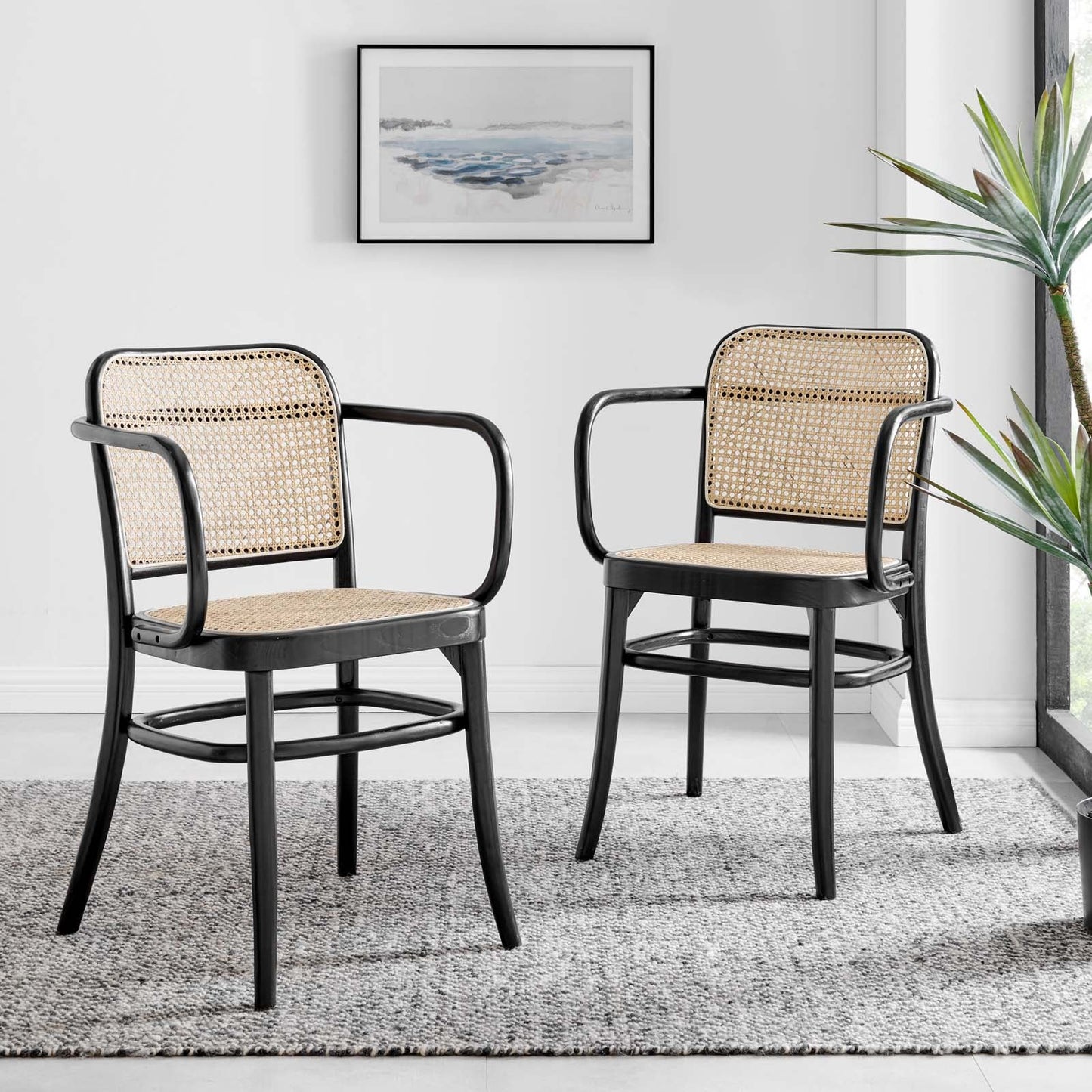 Winona Wood Dining Chair Set of 2 Black EEI-6076-BLK