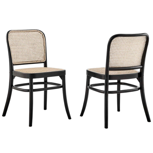 Winona Wood Dining Side Chair Set of 2 Black EEI-6078-BLK