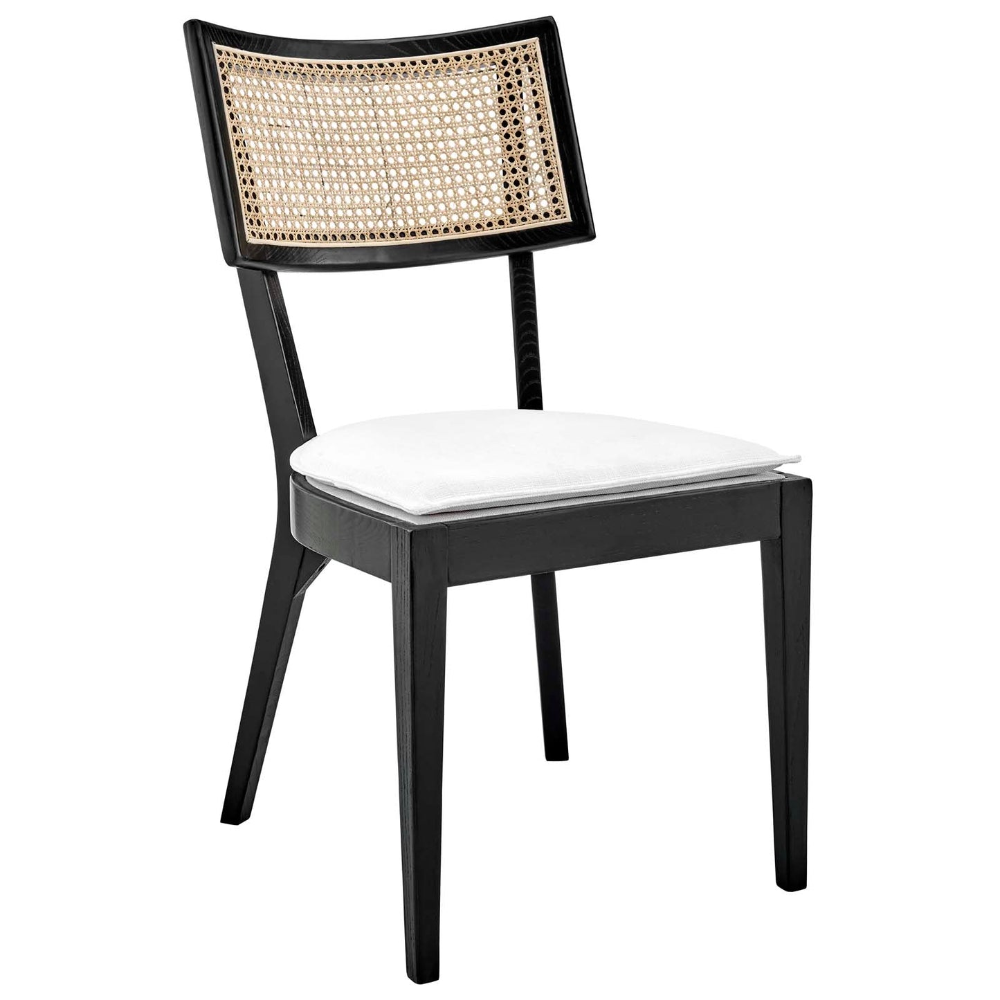 Caledonia Wood Dining Chair Set of 2 Black White EEI-6080-BLK-WHI