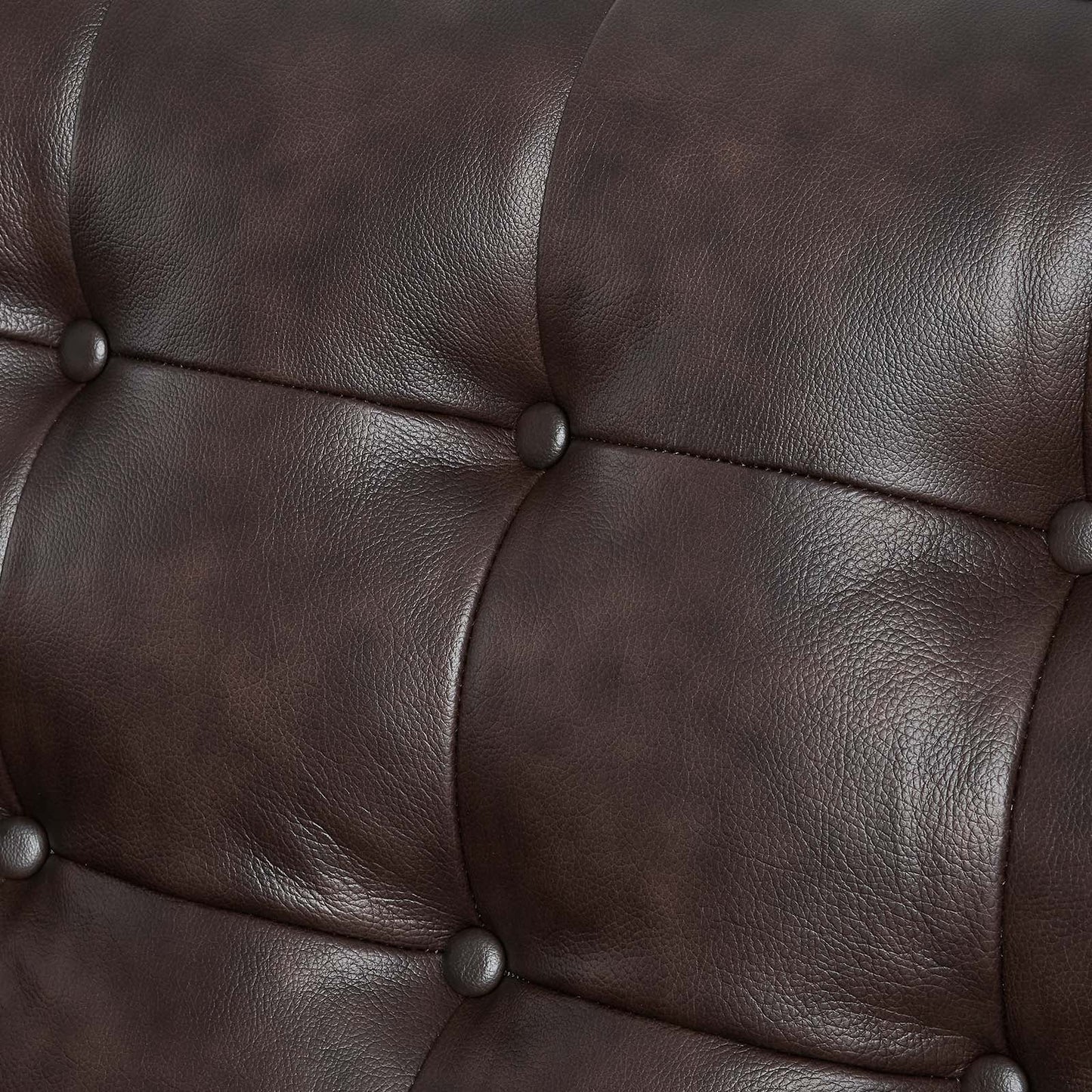 Exalt Tufted Vegan Leather Sofa Brown EEI-6099-BRN