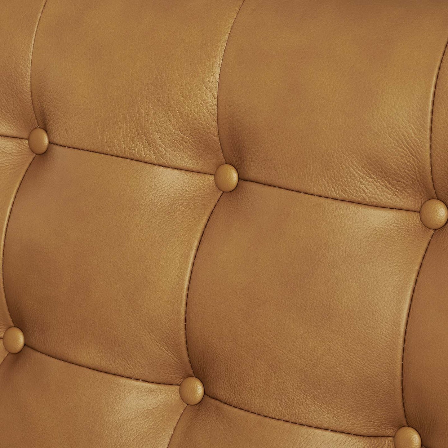 Exalt Tufted Vegan Leather Sofa Tan EEI-6099-TAN