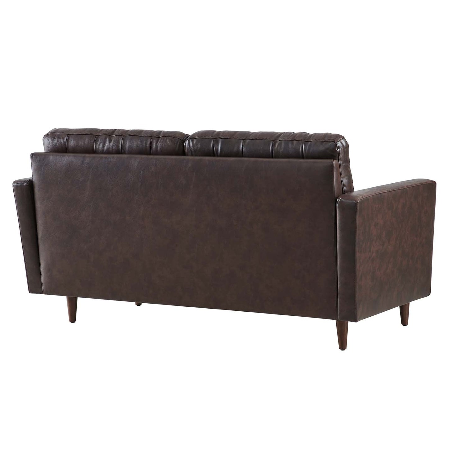 Exalt Tufted Vegan Leather Loveseat Brown EEI-6100-BRN