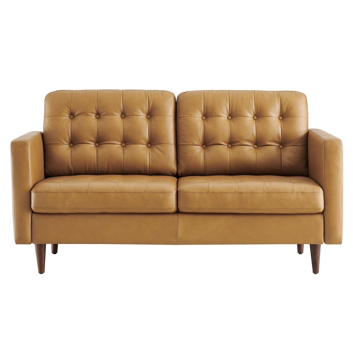 Exalt Tufted Vegan Leather Loveseat Tan EEI-6100-TAN