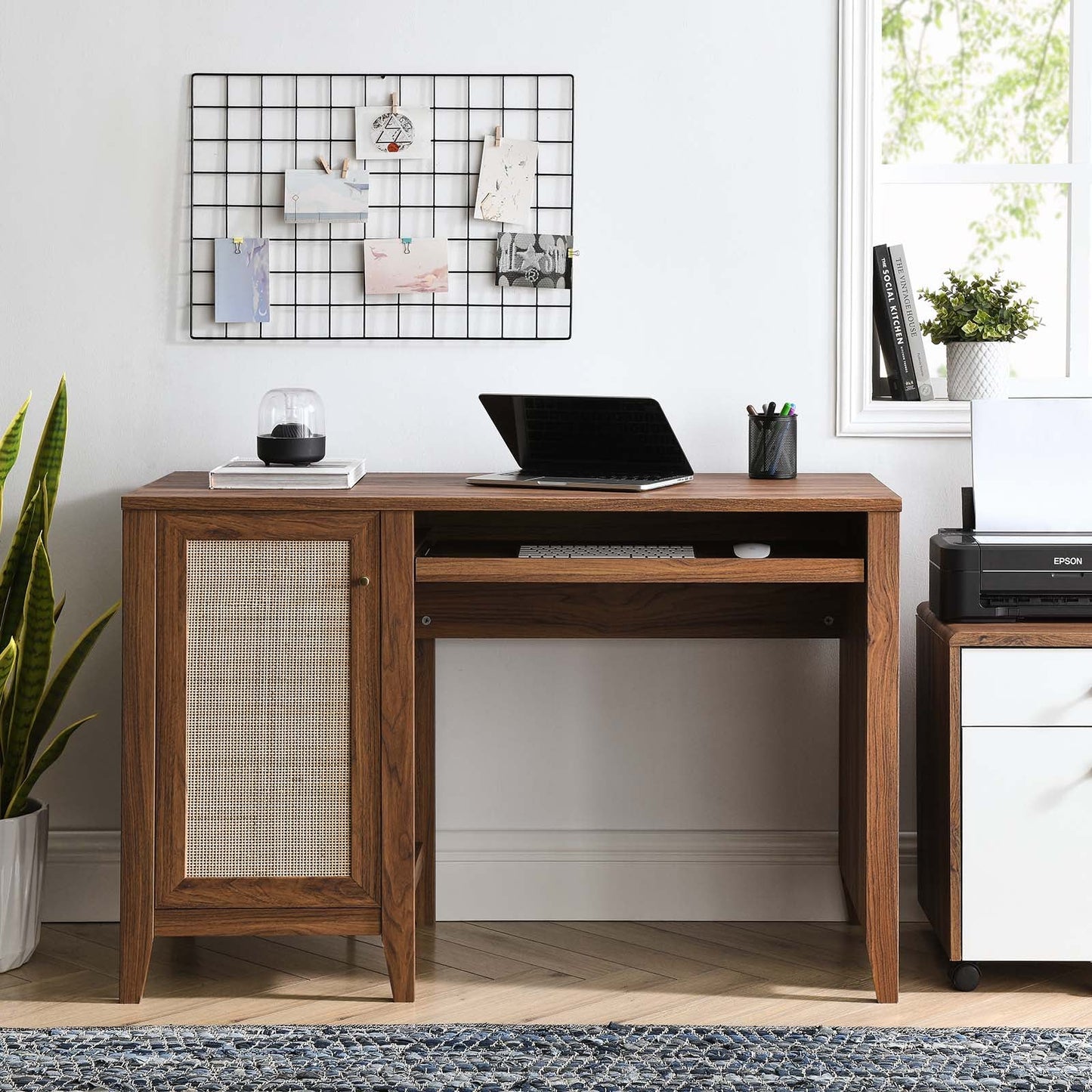 Soma 47" Office Desk Walnut EEI-6116-WAL