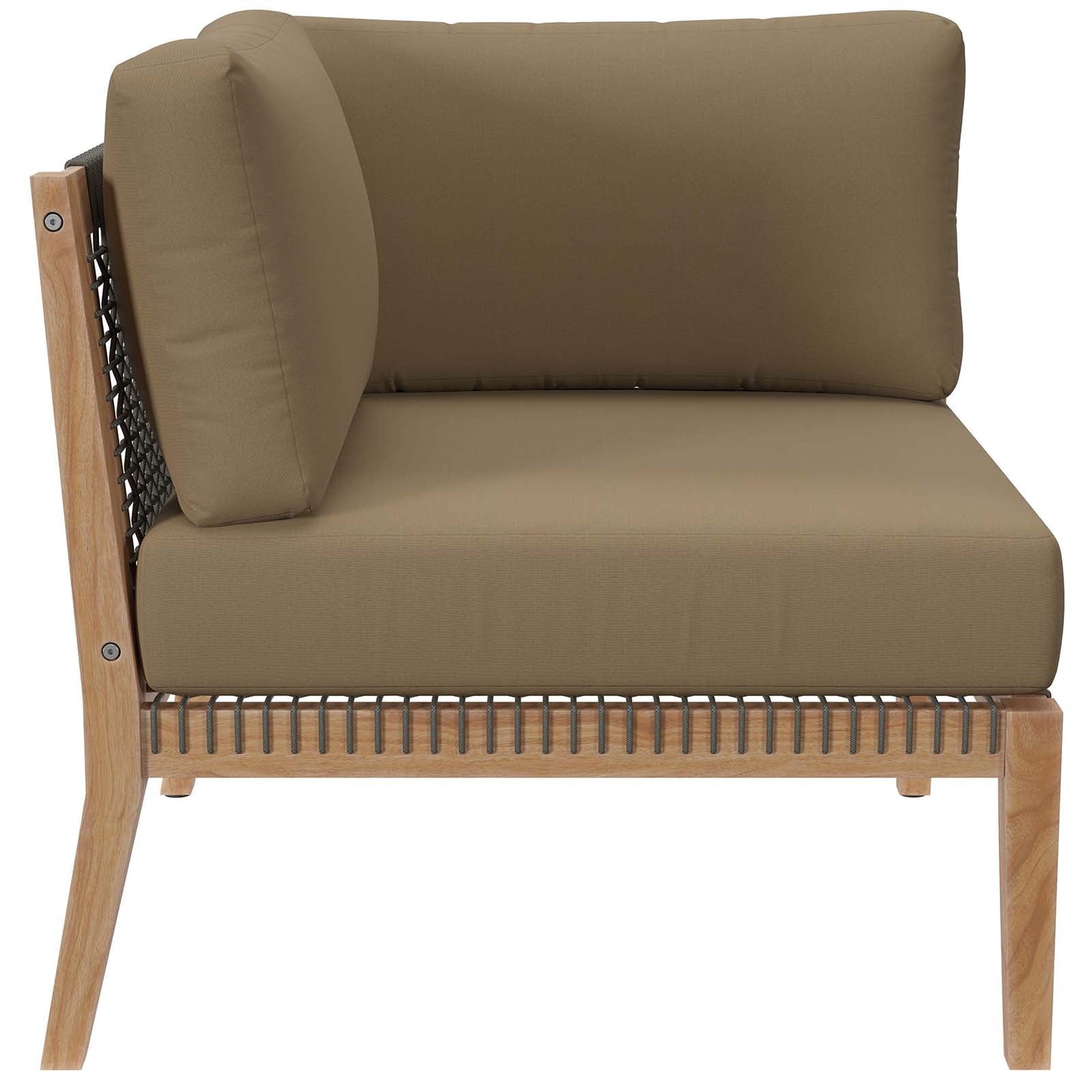 Clearwater Outdoor Patio Teak Wood Loveseat Gray Light Brown EEI-6119-GRY-LBR