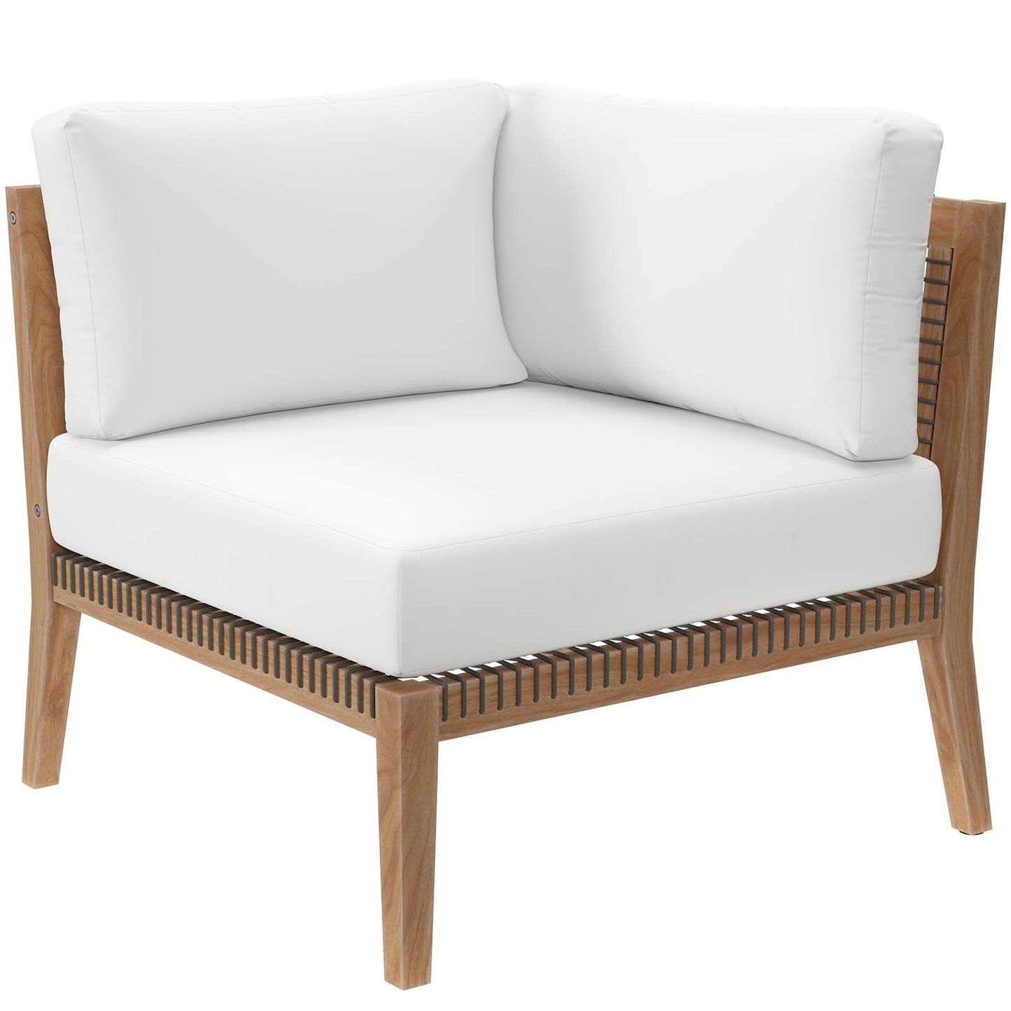 Clearwater Outdoor Patio Teak Wood Loveseat Gray White EEI-6119-GRY-WHI