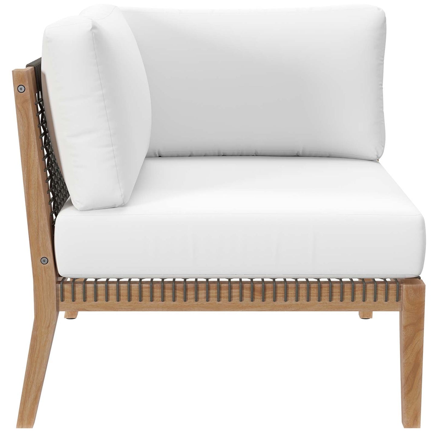 Clearwater Outdoor Patio Teak Wood Loveseat Gray White EEI-6119-GRY-WHI