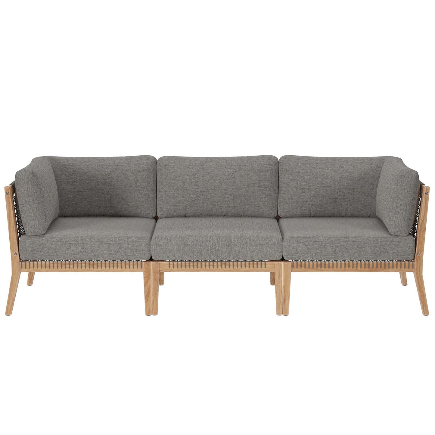 Clearwater Outdoor Patio Teak Wood Sofa Gray Graphite EEI-6120-GRY-GPH