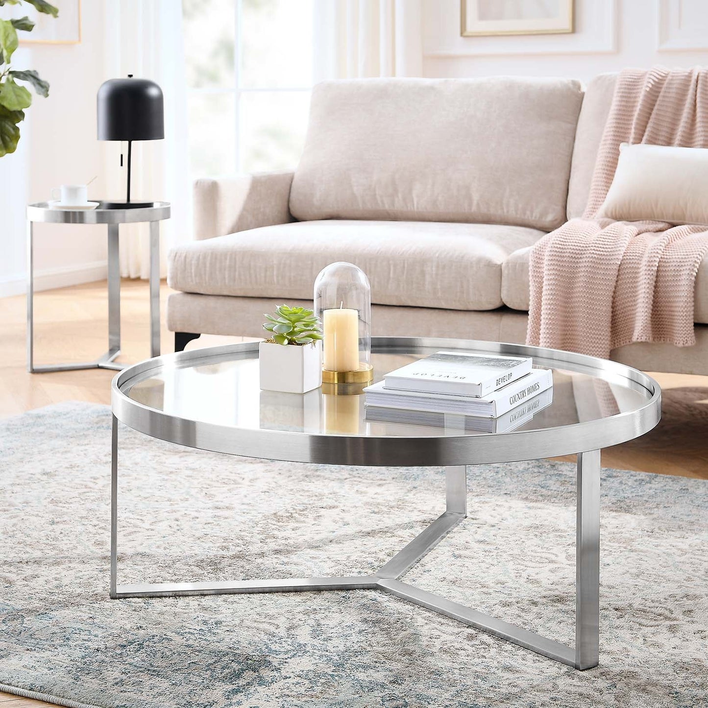 Relay Coffee Table Silver EEI-6154-SLV