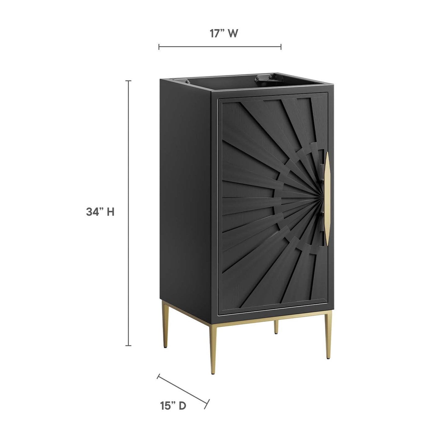 Awaken 18" Bathroom Vanity Cabinet Black EEI-6159-BLK