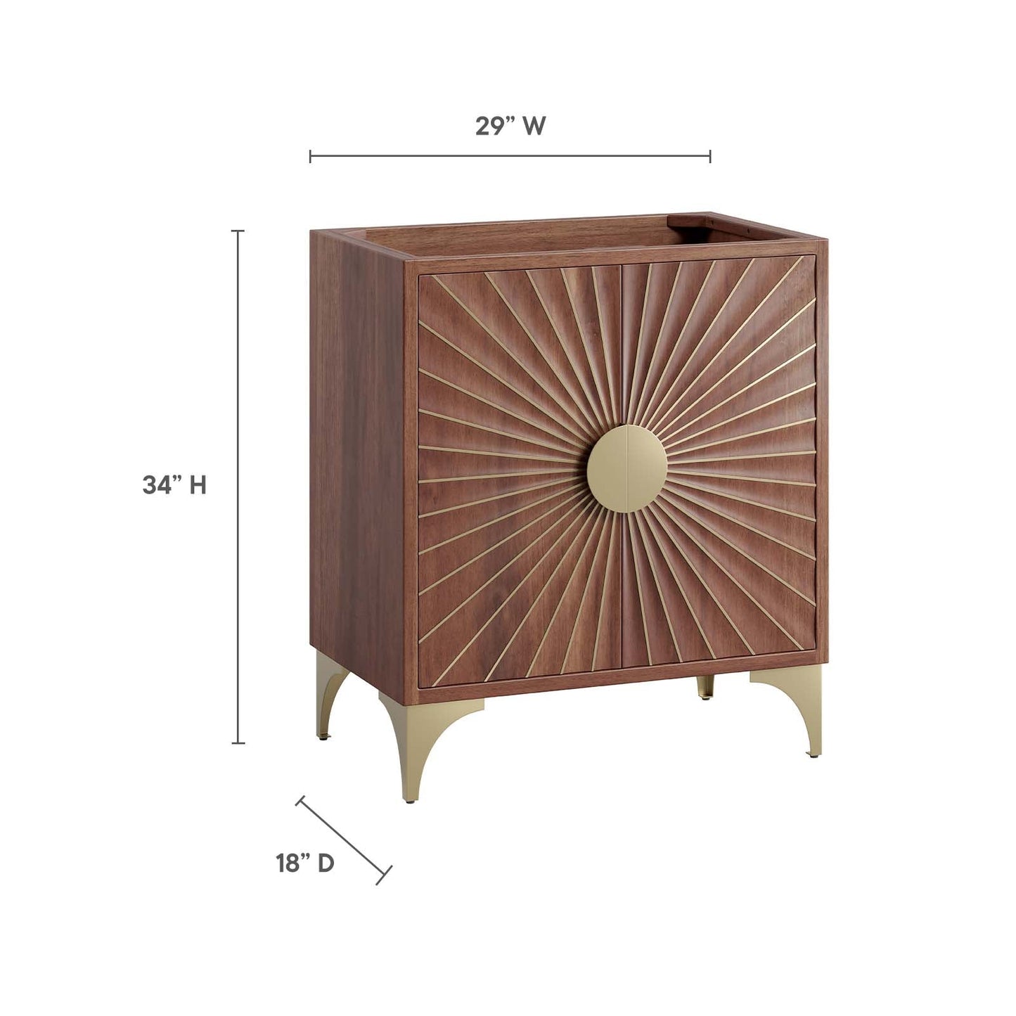 Daylight 30" Bathroom Vanity Cabinet Walnut EEI-6166-WAL