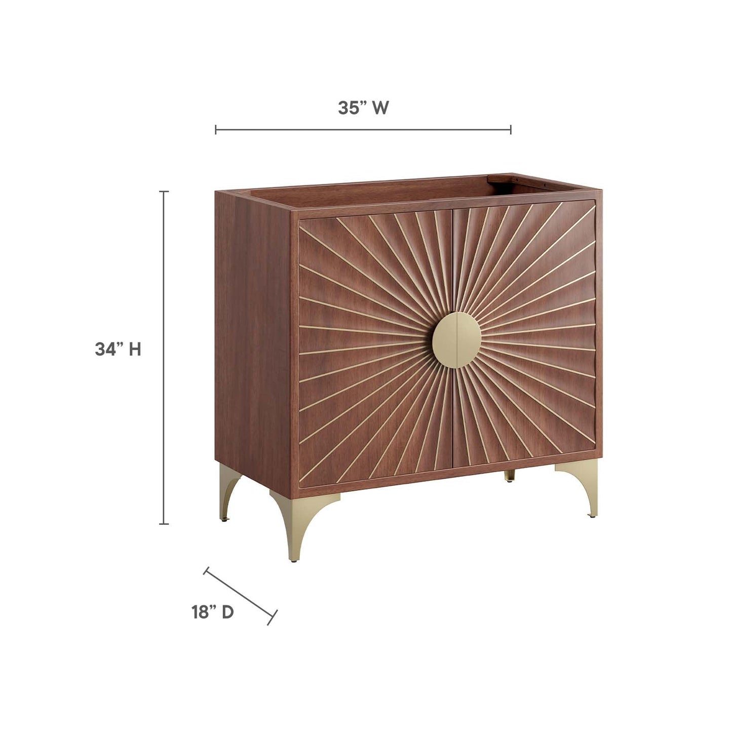 Daylight 36" Bathroom Vanity Cabinet Walnut EEI-6167-WAL