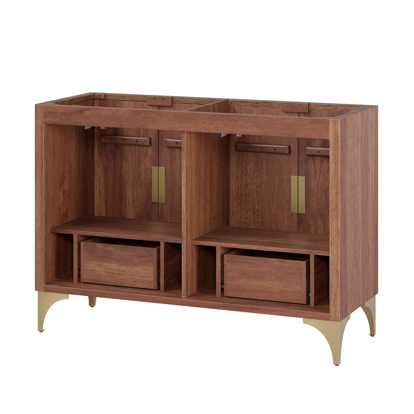 Daylight 48" Double Sink Compatible (Not Included) Bathroom Vanity Cabinet Walnut EEI-6169-WAL