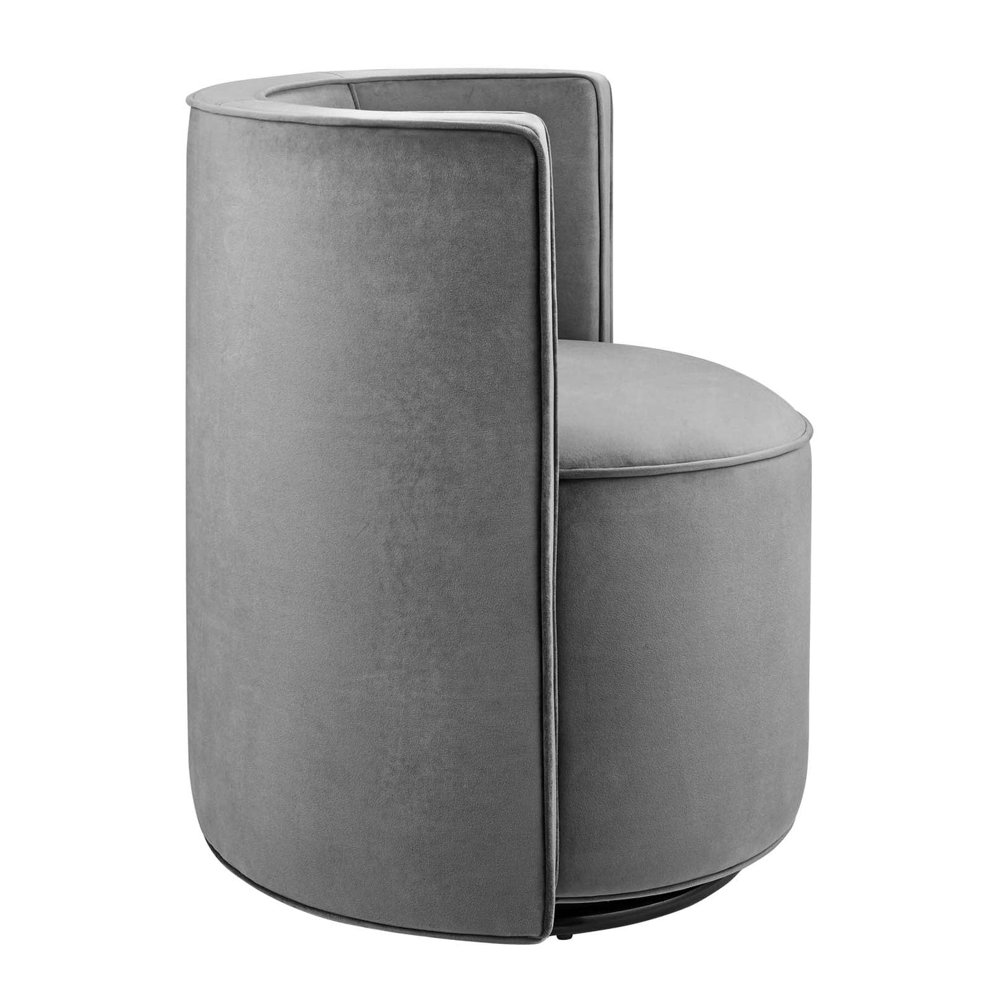 Della Performance Velvet Fabric Swivel Chair Gray EEI-6222-GRY