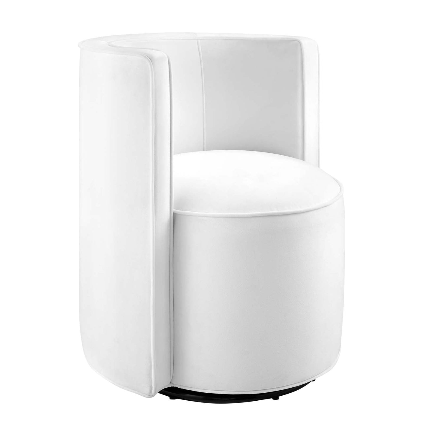 Della Performance Velvet Fabric Swivel Chair White EEI-6222-WHI