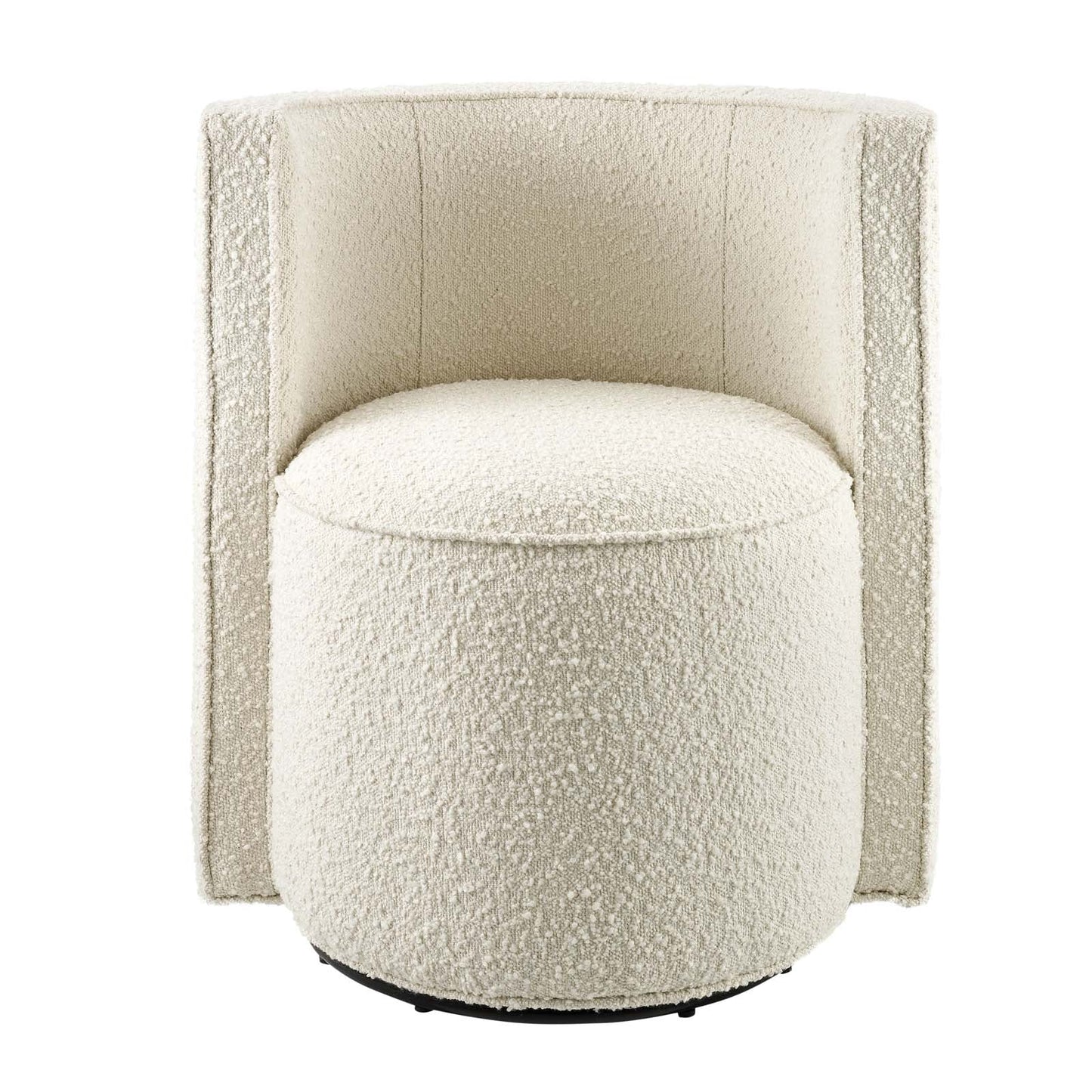 Della Boucle Fabric Swivel Chair Ivory EEI-6223-IVO