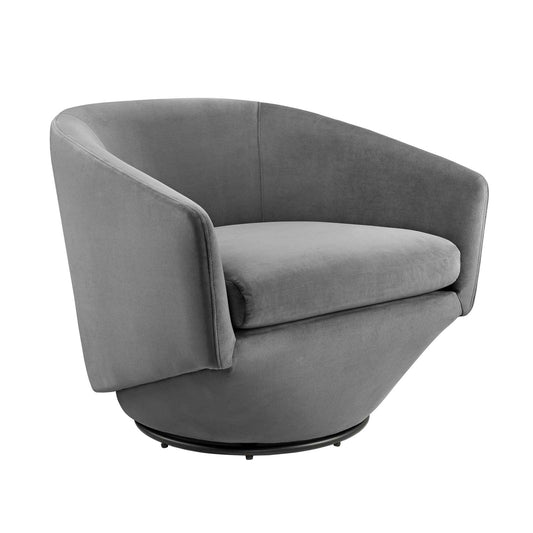 Series Performance Velvet Fabric Swivel Chair Gray EEI-6224-GRY