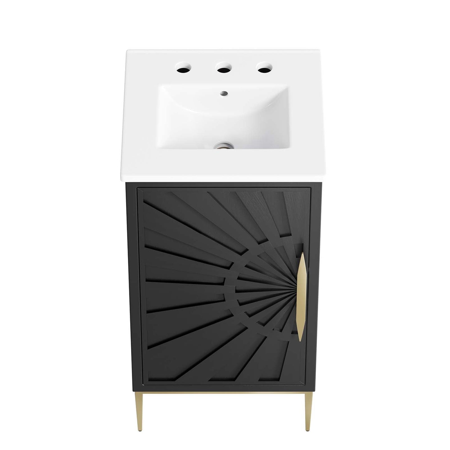 Awaken 18" Bathroom Vanity White Black EEI-6285-WHI-BLK