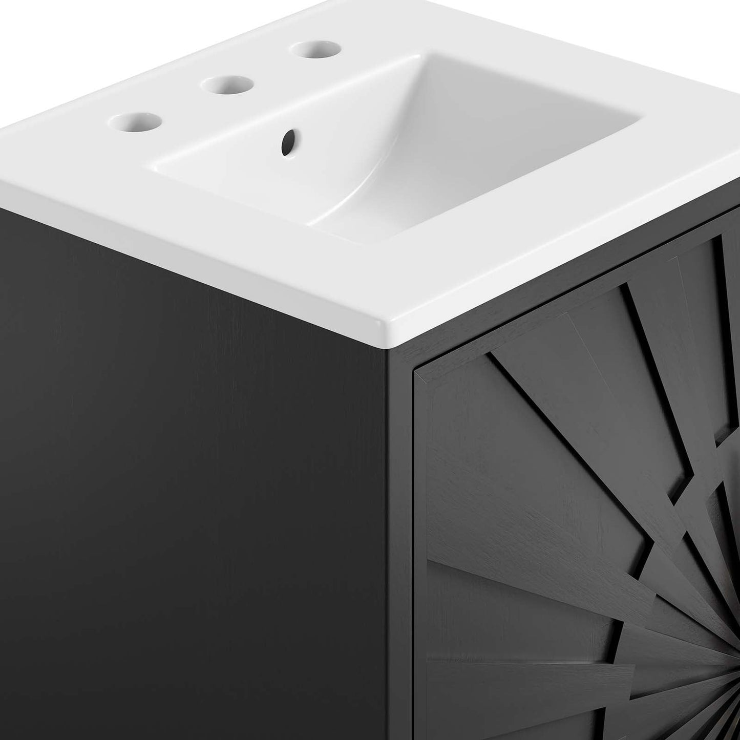 Awaken 18" Bathroom Vanity White Black EEI-6285-WHI-BLK