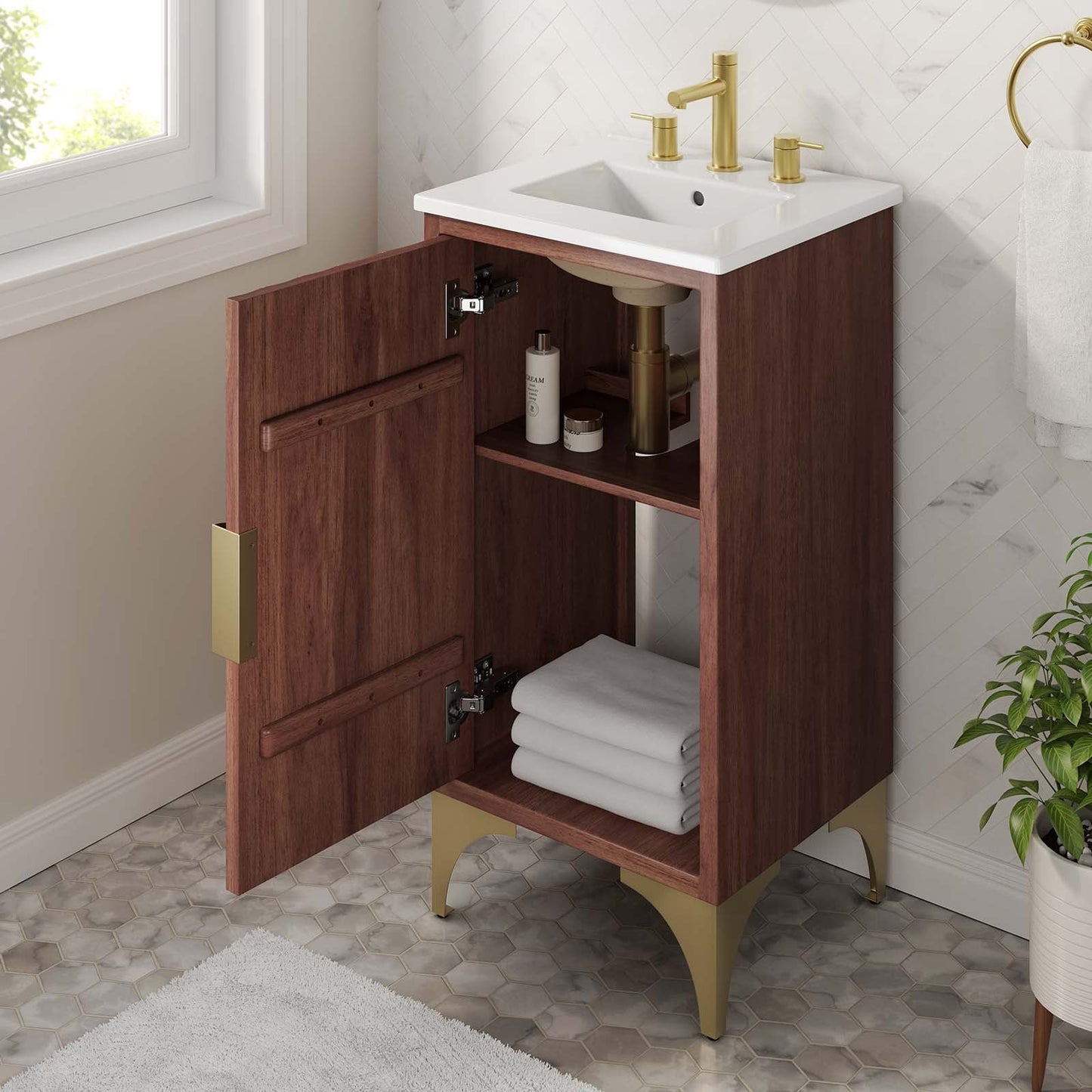 Daylight 18" Bathroom Vanity White Walnut EEI-6286-WHI-WAL