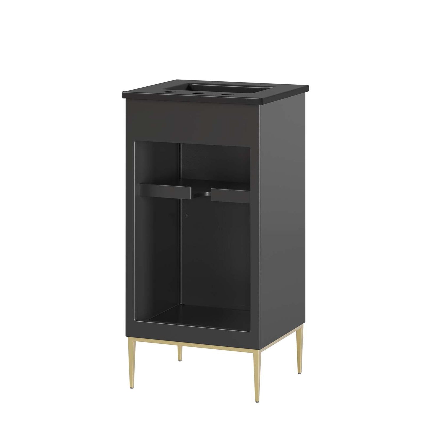 Awaken 18" Bathroom Vanity Black Black EEI-6287-BLK-BLK