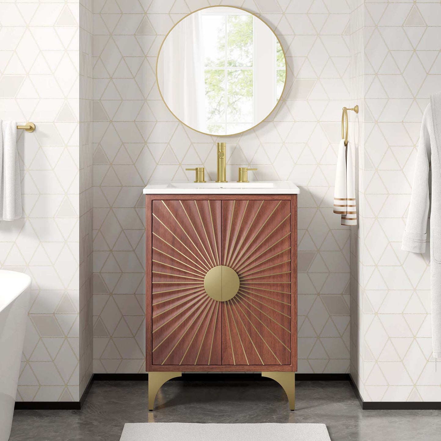 Daylight 24" Bathroom Vanity White Walnut EEI-6290-WHI-WAL