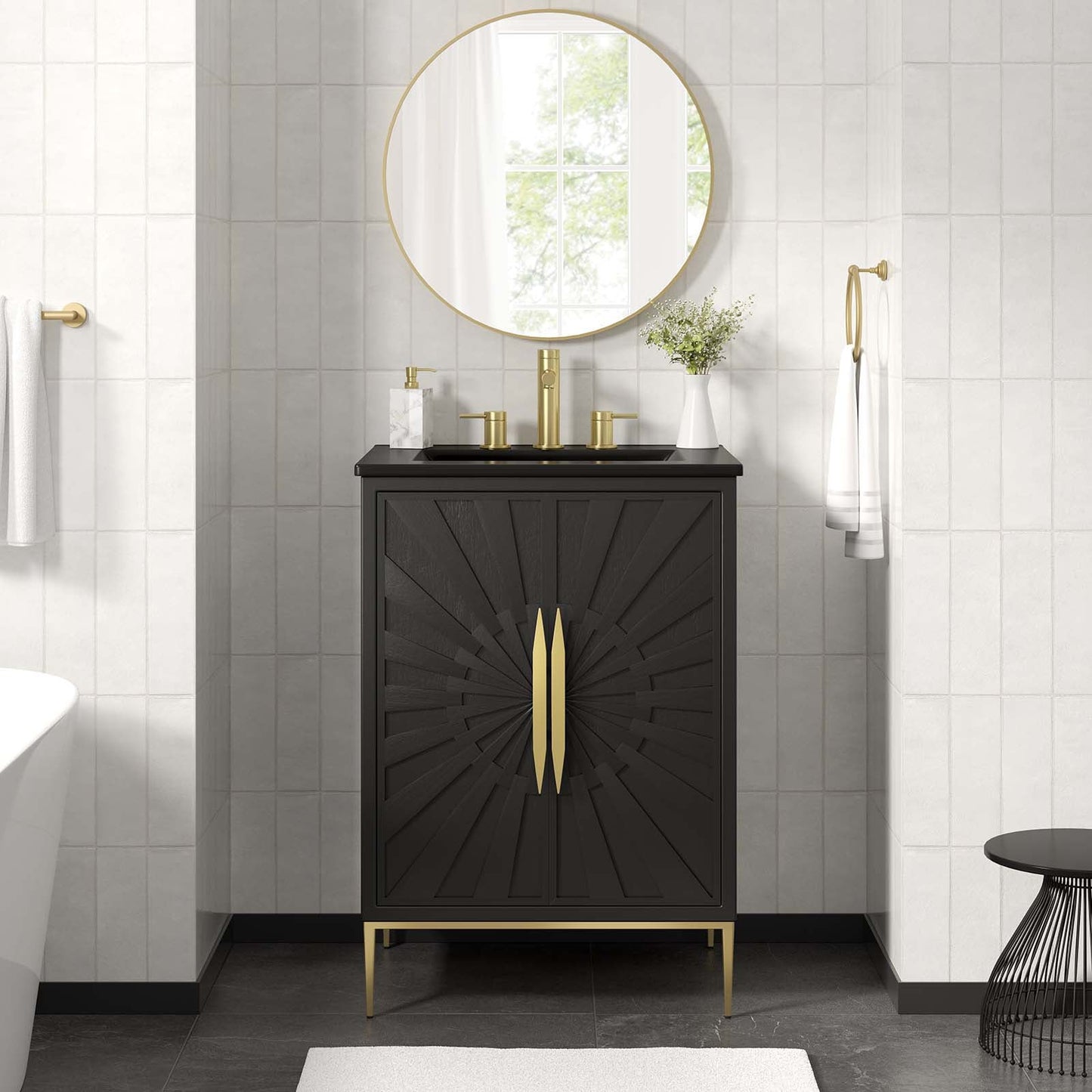 Awaken 24" Bathroom Vanity Black Black EEI-6291-BLK-BLK