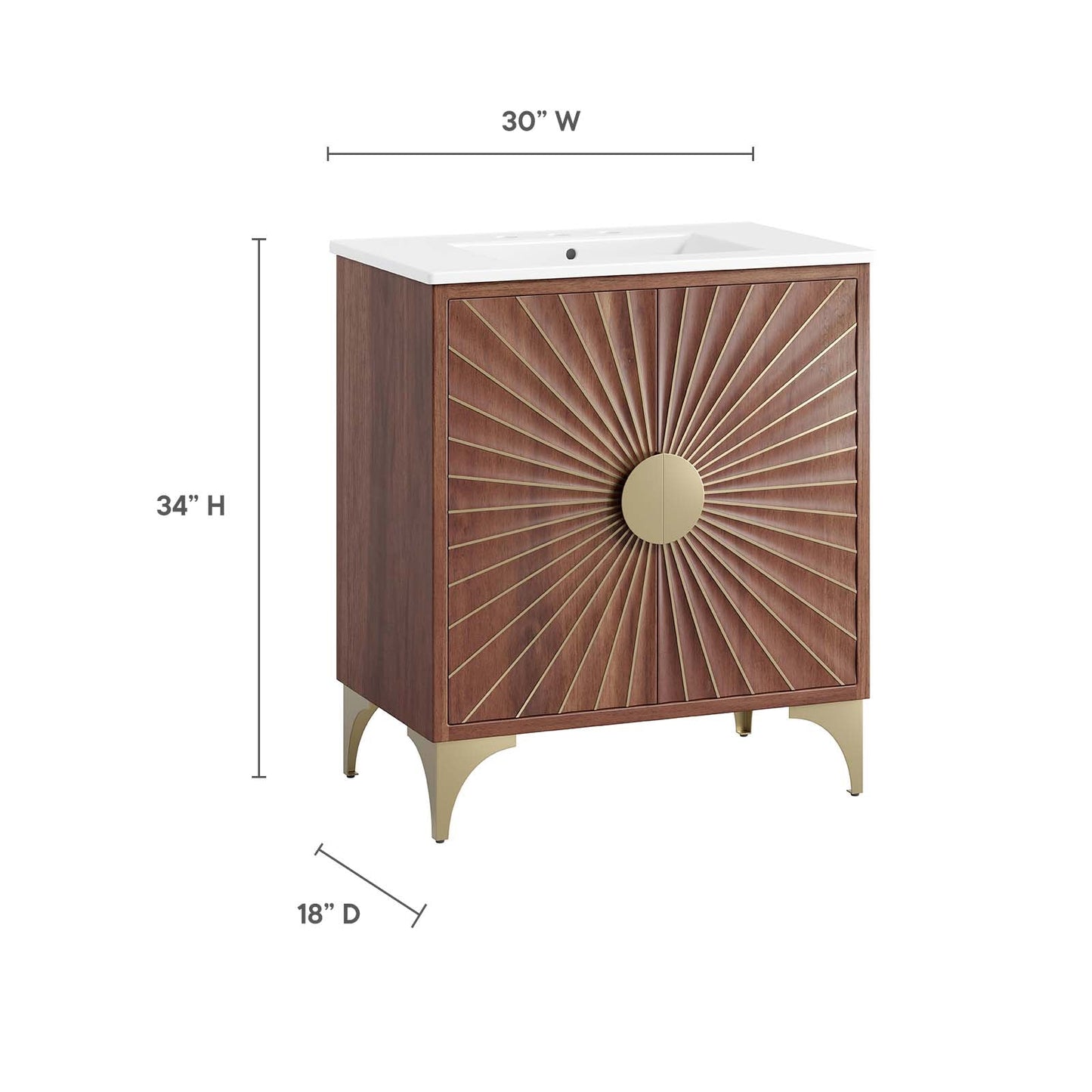 Daylight 30" Bathroom Vanity White Walnut EEI-6294-WHI-WAL