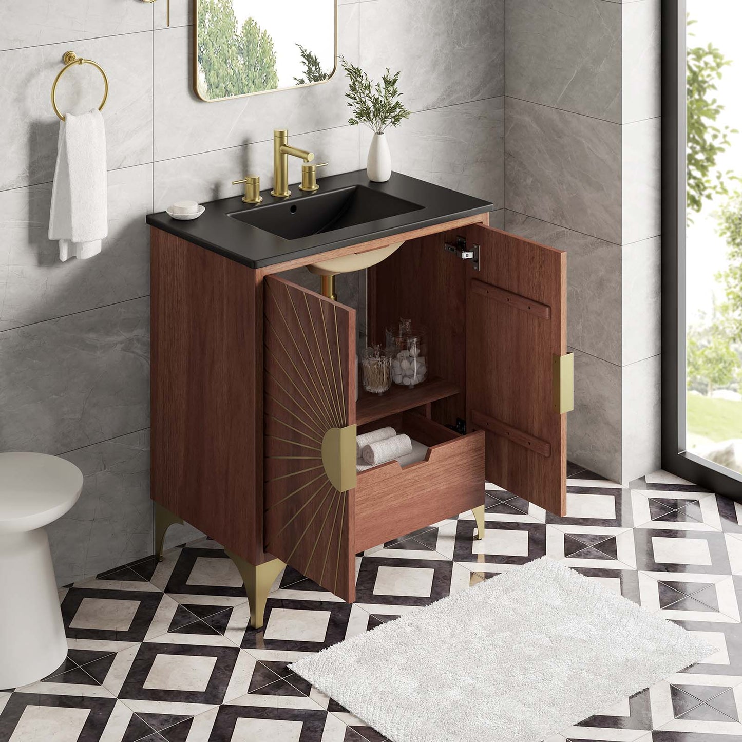 Daylight 30" Bathroom Vanity Black Walnut EEI-6296-BLK-WAL