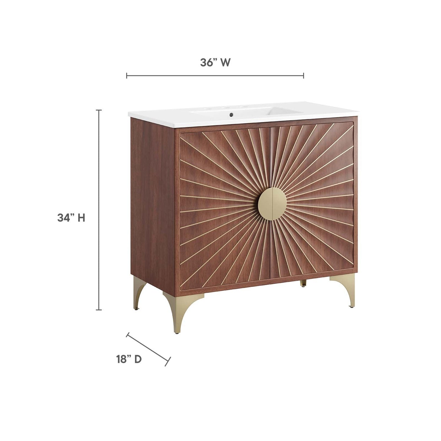 Daylight 36" Bathroom Vanity White Walnut EEI-6298-WHI-WAL