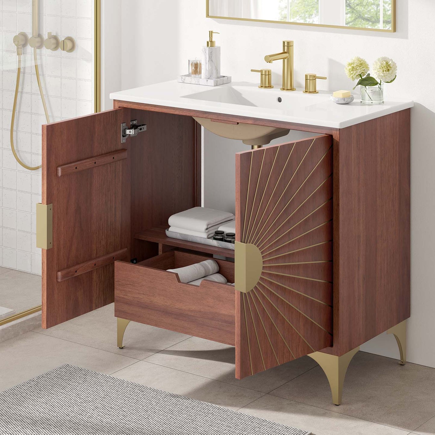 Daylight 36" Bathroom Vanity White Walnut EEI-6298-WHI-WAL