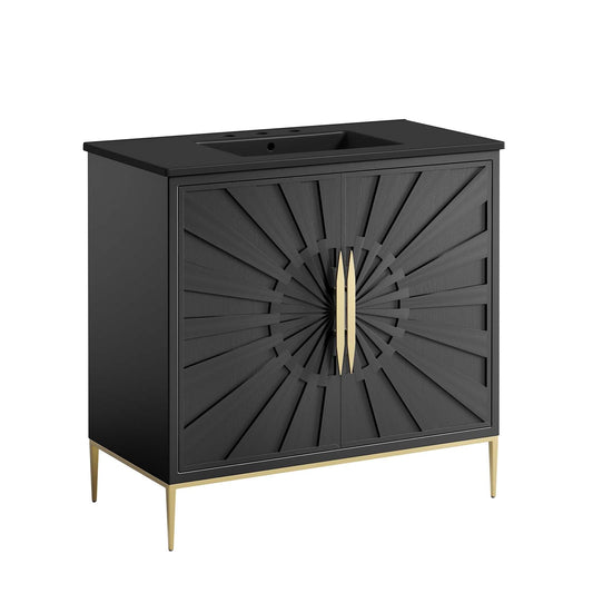 Awaken 36" Bathroom Vanity Black Black EEI-6299-BLK-BLK