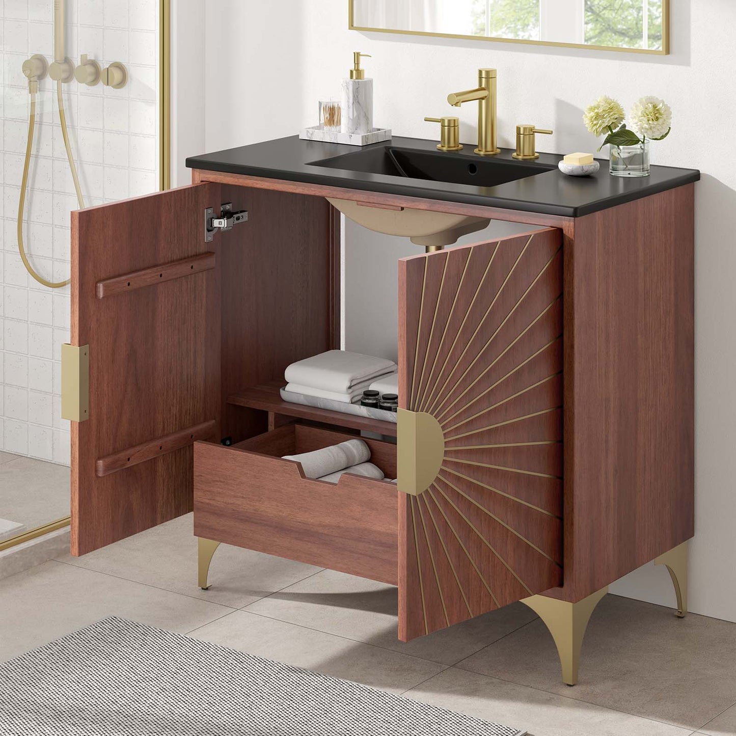 Daylight 36" Bathroom Vanity Black Walnut EEI-6300-BLK-WAL