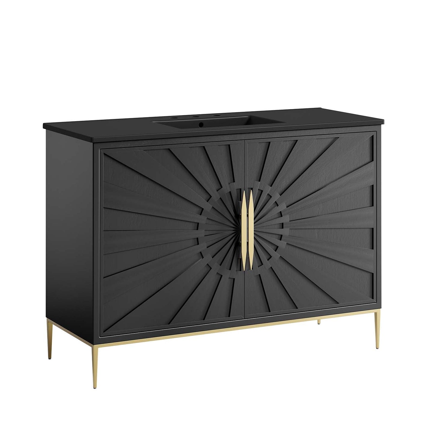 Awaken 48" Bathroom Vanity Black Black EEI-6303-BLK-BLK