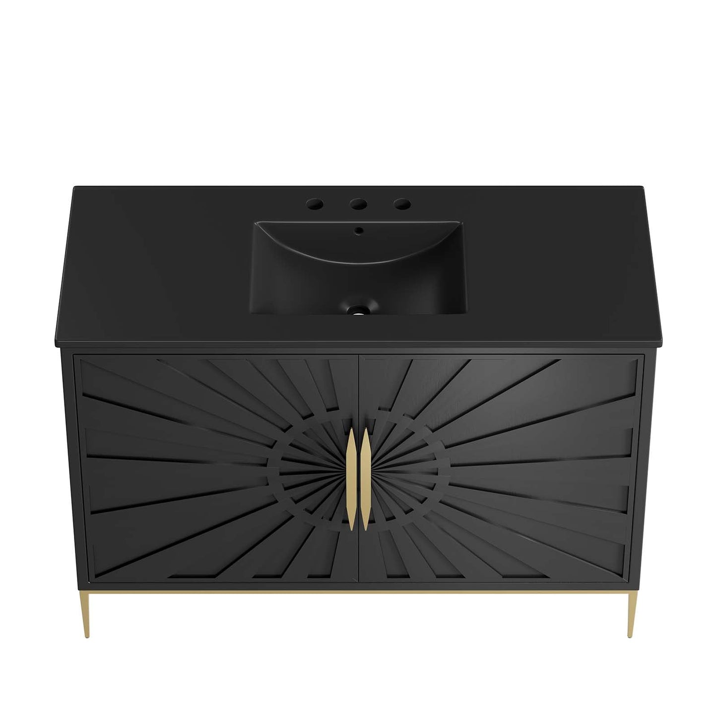 Awaken 48" Bathroom Vanity Black Black EEI-6303-BLK-BLK